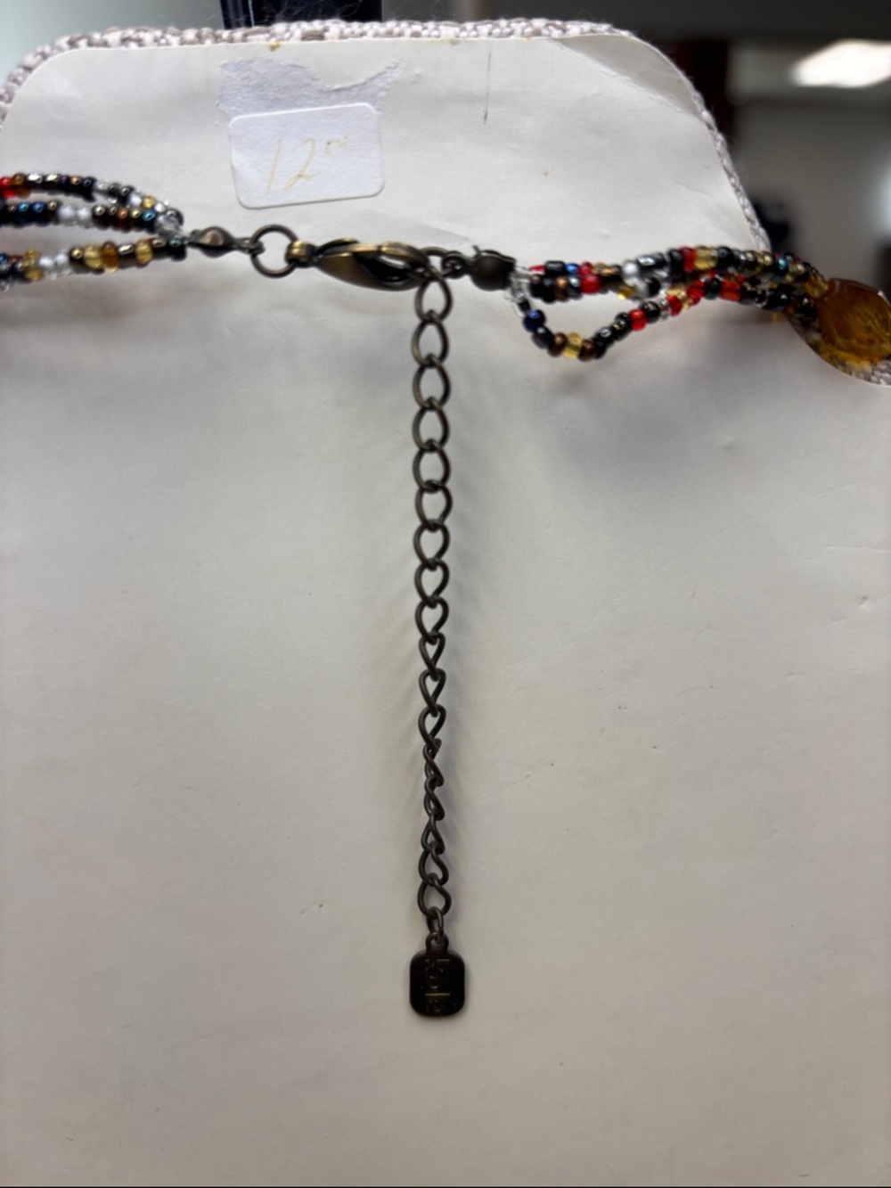 Multi-Strand Brown and Gold Beaded Layered Necklace - Picture 2 of 3